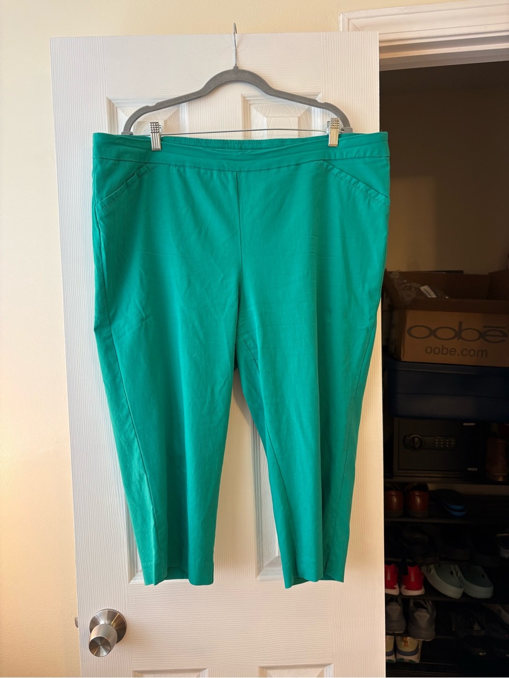 Kim Rogers Teal Cropped Stretch Capri Pants